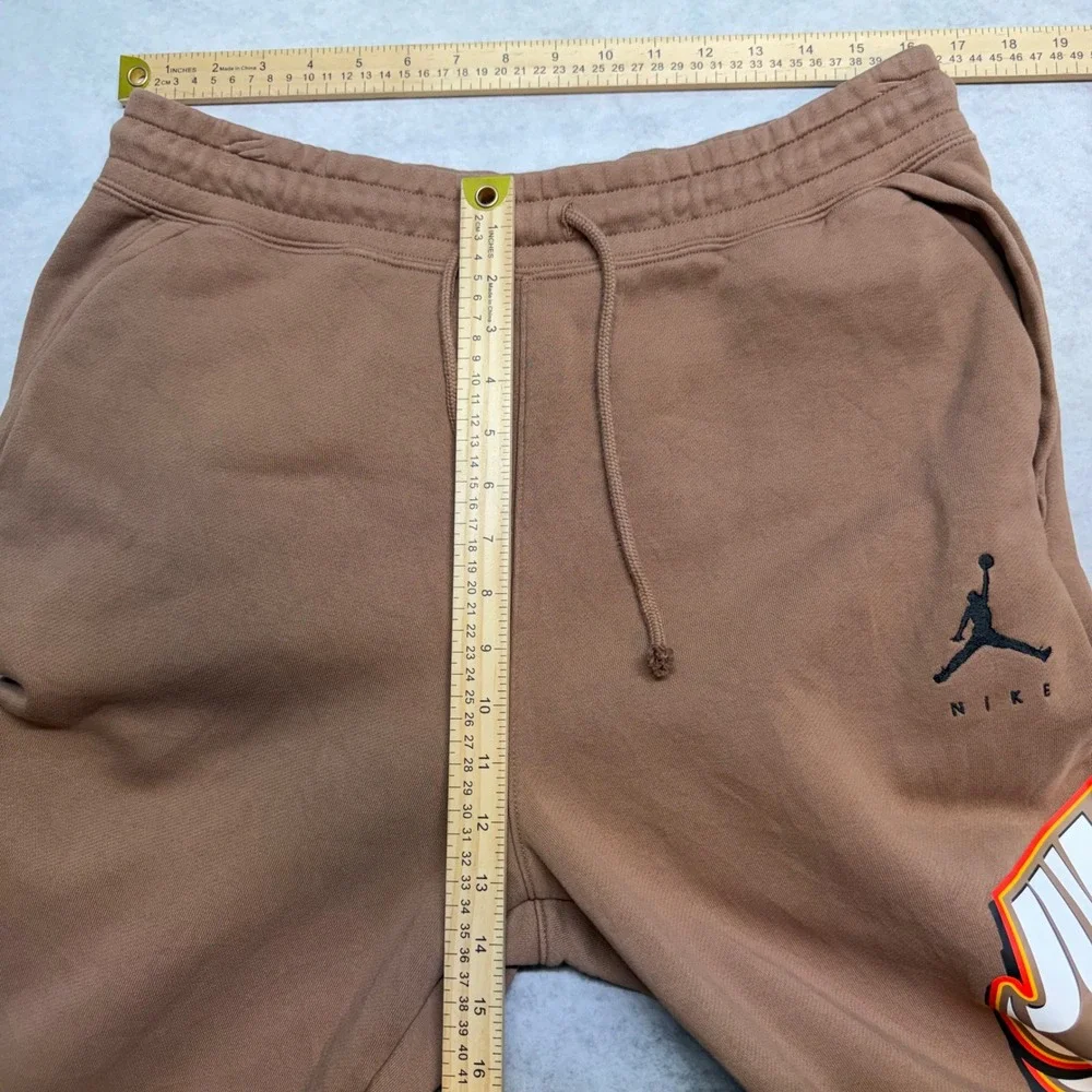 Nike Jordan Jumpman Fleece Mens Large Brown NBA World Champs Jogger Sweatpants